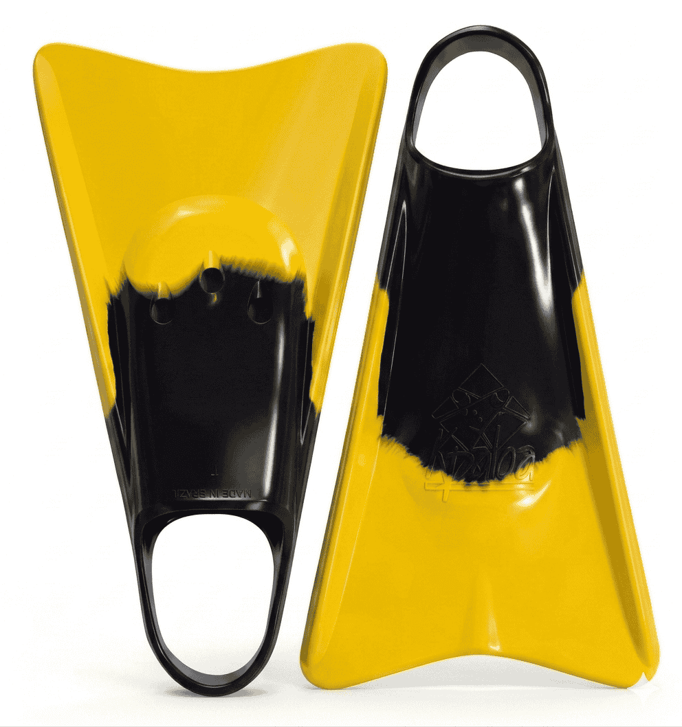 Nadadeira Kpaloa Aloha Amarelo e Preto em uso